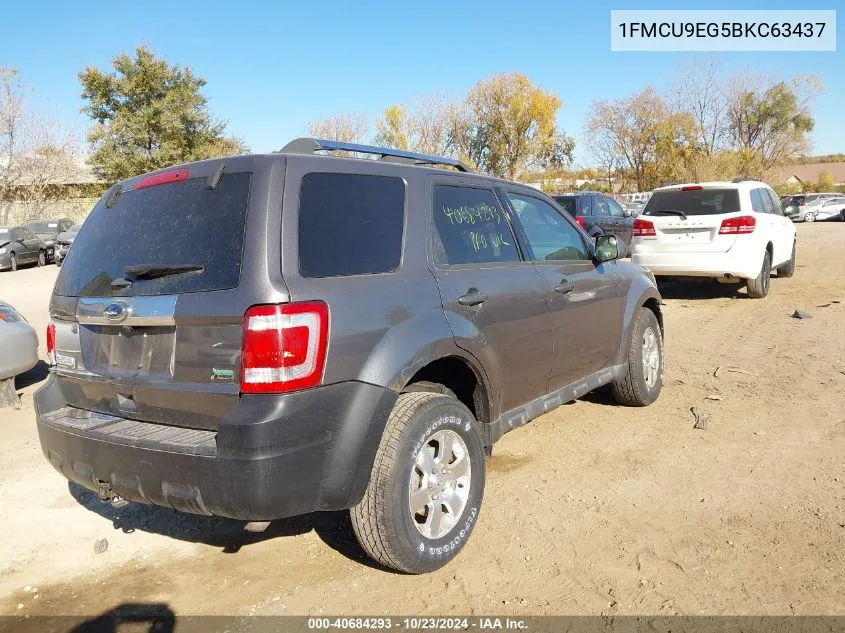 2011 Ford Escape Limited VIN: 1FMCU9EG5BKC63437 Lot: 40684293