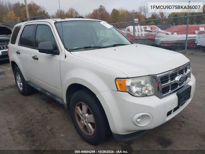 2011 Ford Escape Xlt VIN: 1FMCU9D75BKA36007 Lot: 40684299