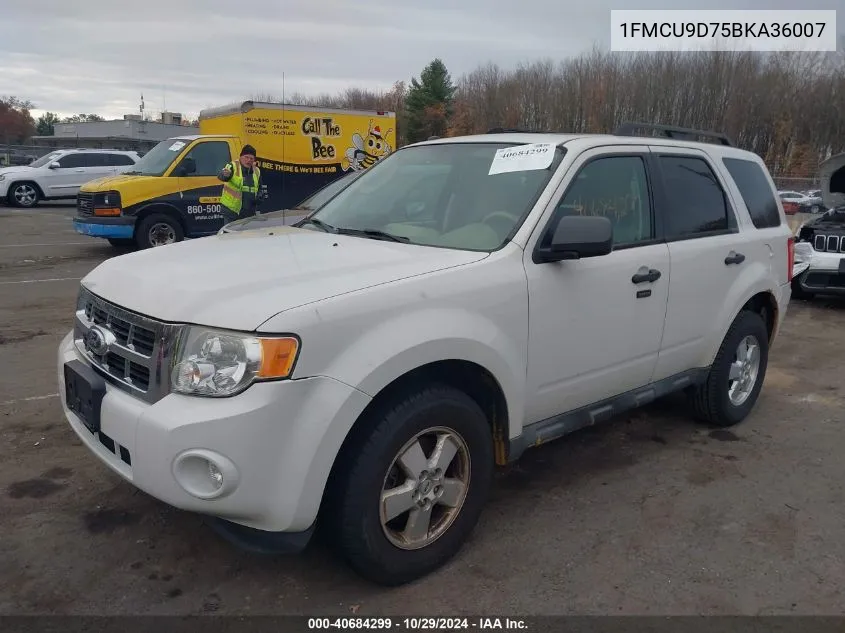 2011 Ford Escape Xlt VIN: 1FMCU9D75BKA36007 Lot: 40684299