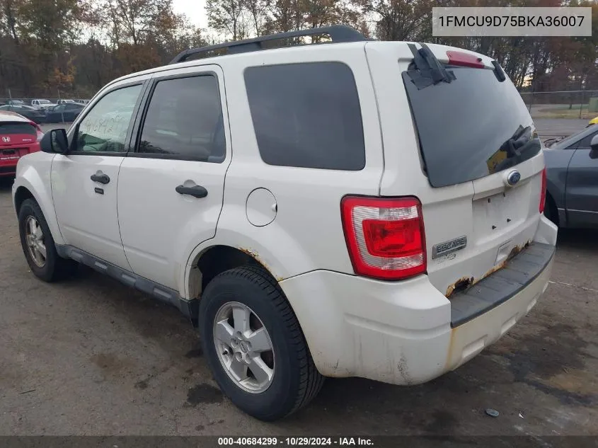 2011 Ford Escape Xlt VIN: 1FMCU9D75BKA36007 Lot: 40684299