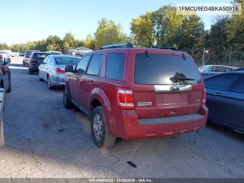 2011 Ford Escape Limited VIN: 1FMCU9EG4BKA50916 Lot: 40688825