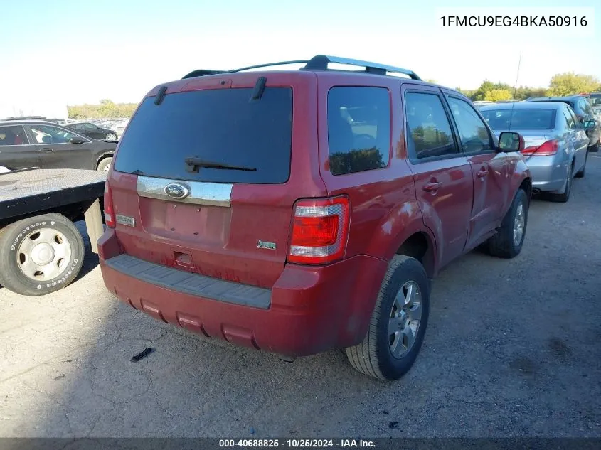 2011 Ford Escape Limited VIN: 1FMCU9EG4BKA50916 Lot: 40688825