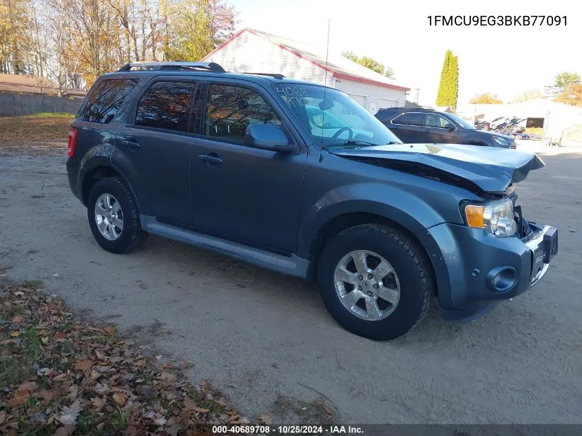 2011 Ford Escape Limited VIN: 1FMCU9EG3BKB77091 Lot: 40689708