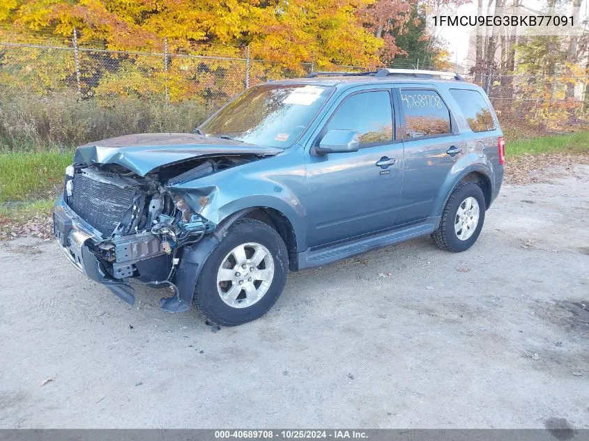 2011 Ford Escape Limited VIN: 1FMCU9EG3BKB77091 Lot: 40689708