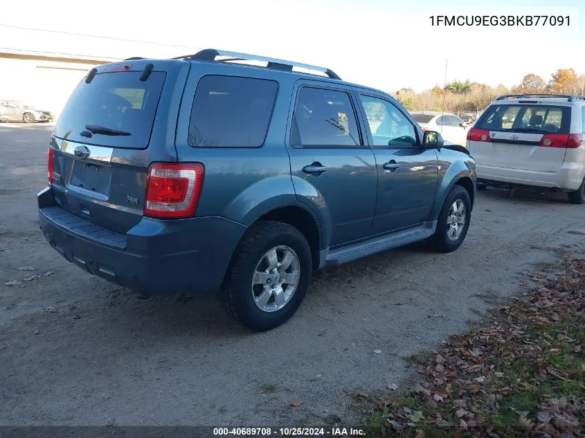 2011 Ford Escape Limited VIN: 1FMCU9EG3BKB77091 Lot: 40689708