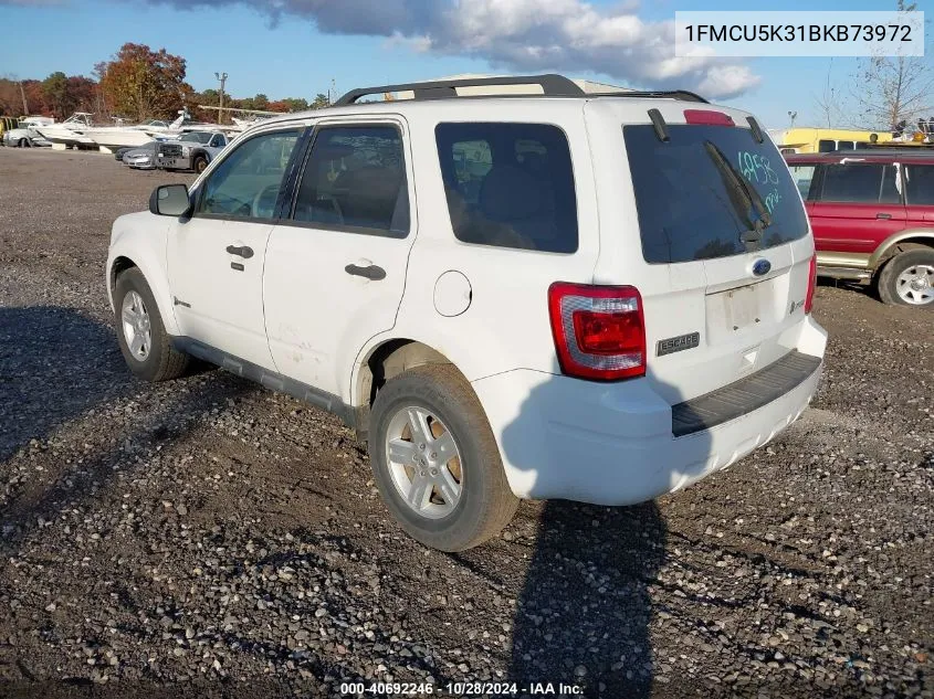 2011 Ford Escape Hybrid VIN: 1FMCU5K31BKB73972 Lot: 40692246