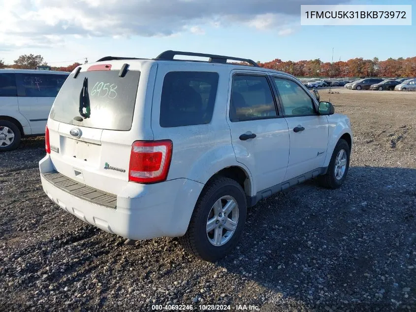 2011 Ford Escape Hybrid VIN: 1FMCU5K31BKB73972 Lot: 40692246