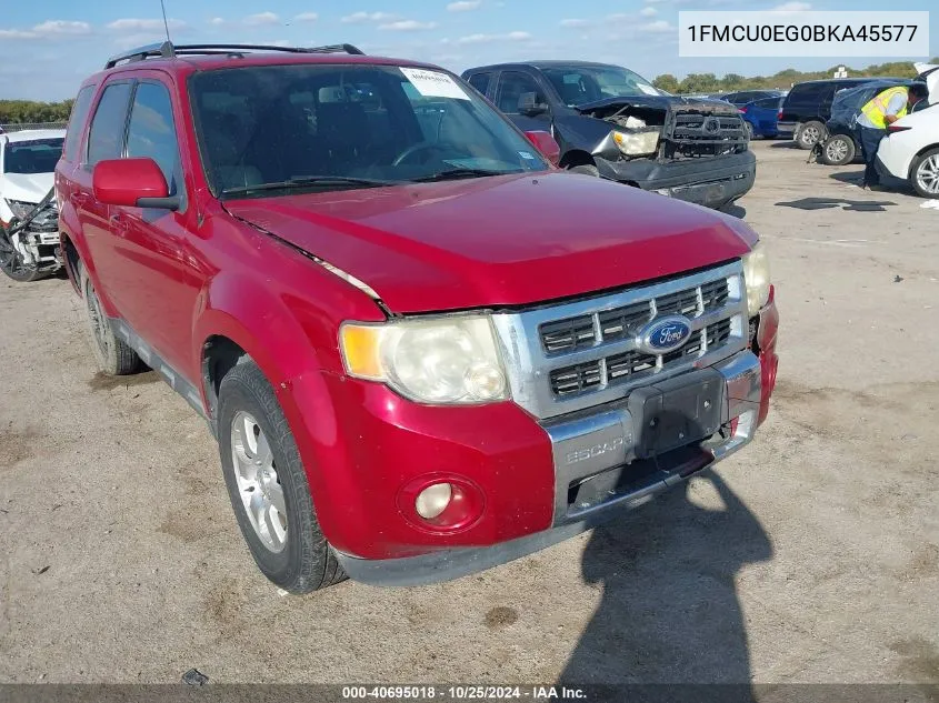 2011 Ford Escape Limited VIN: 1FMCU0EG0BKA45577 Lot: 40695018