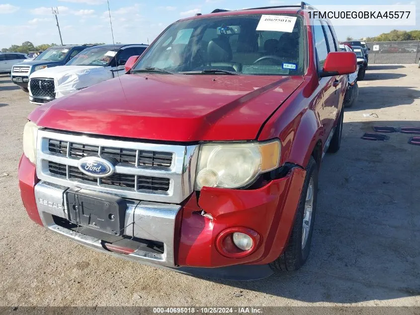 2011 Ford Escape Limited VIN: 1FMCU0EG0BKA45577 Lot: 40695018