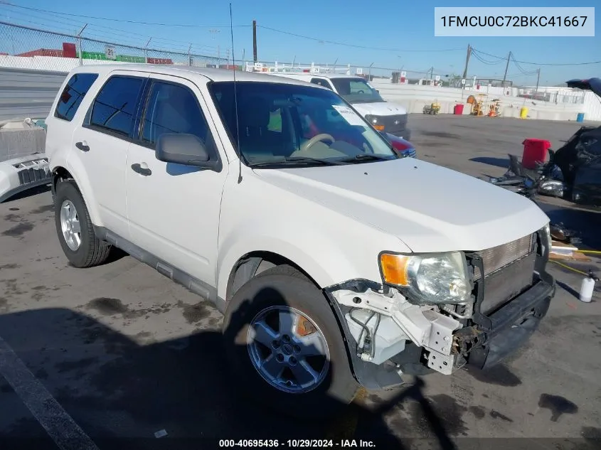 2011 Ford Escape Xls VIN: 1FMCU0C72BKC41667 Lot: 40695436