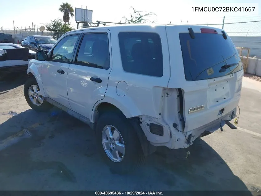 2011 Ford Escape Xls VIN: 1FMCU0C72BKC41667 Lot: 40695436