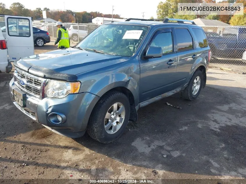 2011 Ford Escape Limited VIN: 1FMCU0EG2BKC48843 Lot: 40696343