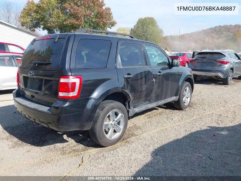 2011 Ford Escape Xlt VIN: 1FMCU0D76BKA48887 Lot: 40700785