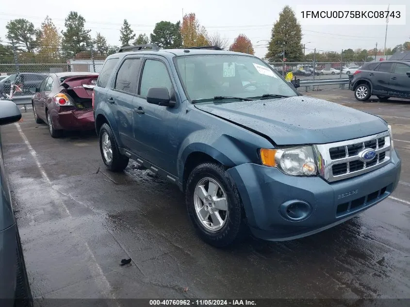 2011 Ford Escape Xlt VIN: 1FMCU0D75BKC08743 Lot: 40760962