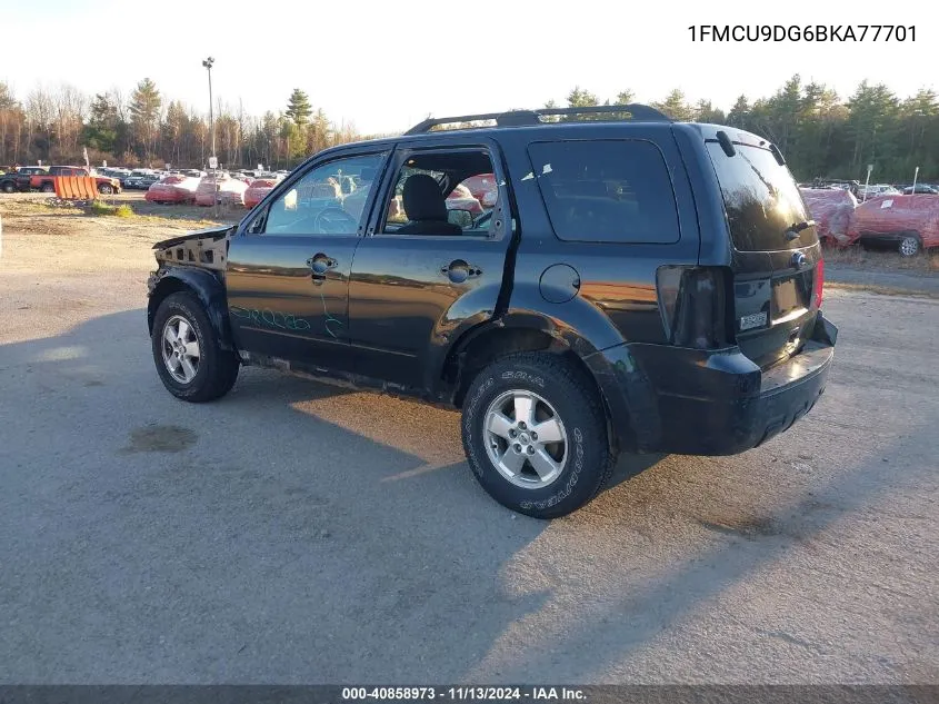 2011 Ford Escape Xlt VIN: 1FMCU9DG6BKA77701 Lot: 40858973