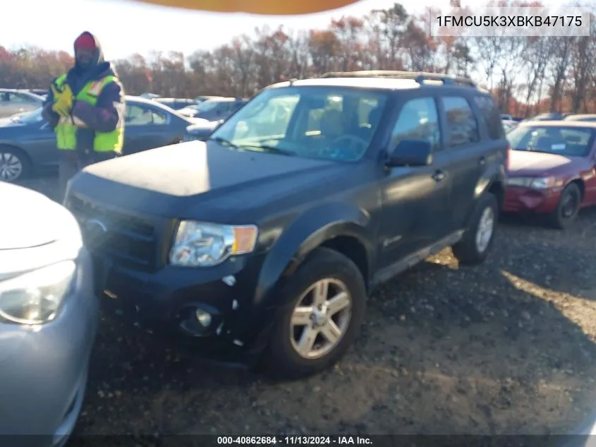 2011 Ford Escape Hybrid VIN: 1FMCU5K3XBKB47175 Lot: 40862684