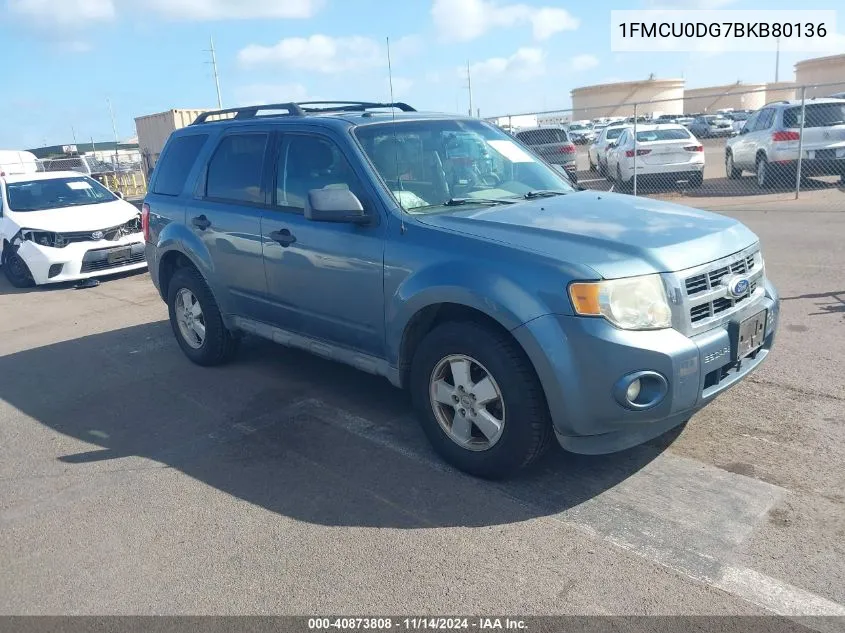 2011 Ford Escape Xlt VIN: 1FMCU0DG7BKB80136 Lot: 40873808