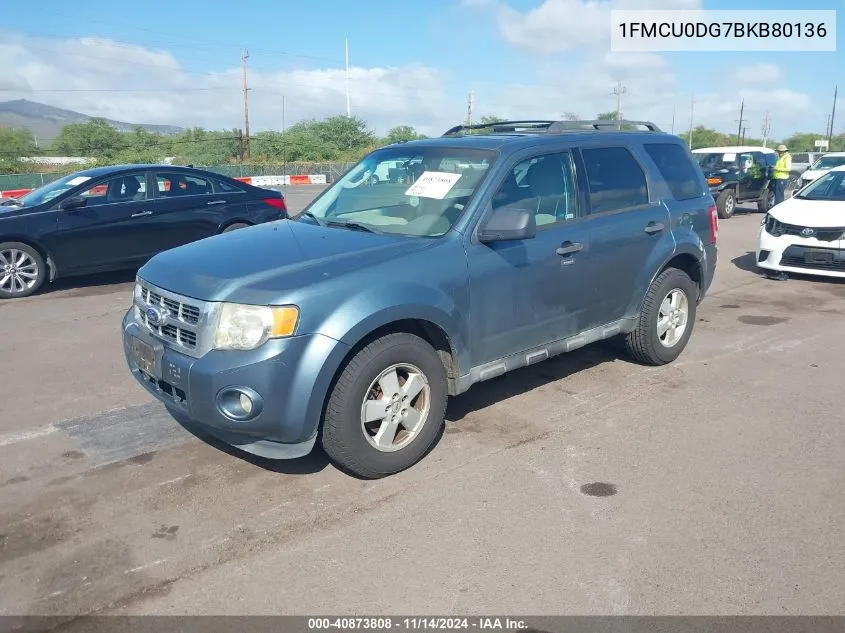 2011 Ford Escape Xlt VIN: 1FMCU0DG7BKB80136 Lot: 40873808