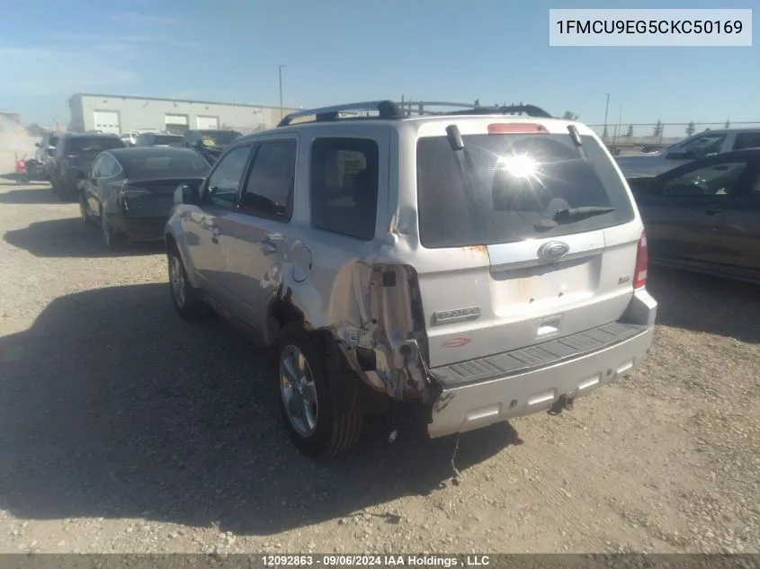 2012 Ford Escape Limited VIN: 1FMCU9EG5CKC50169 Lot: 12092863