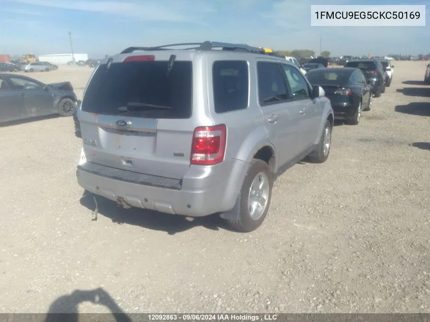 2012 Ford Escape Limited VIN: 1FMCU9EG5CKC50169 Lot: 12092863