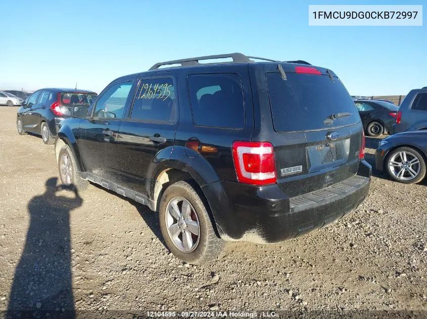 2012 Ford Escape Xlt VIN: 1FMCU9DG0CKB72997 Lot: 12104595