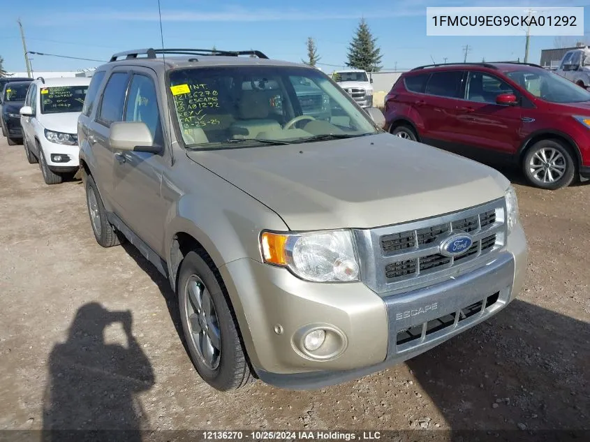 1FMCU9EG9CKA01292 2012 Ford Escape Limited