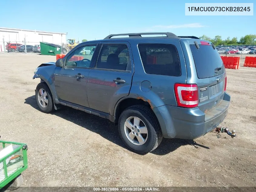 2012 Ford Escape Xlt VIN: 1FMCU0D73CKB28245 Lot: 39378886