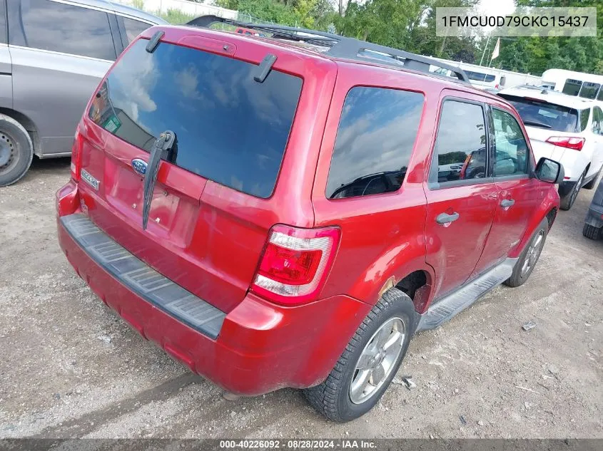 2012 Ford Escape Xlt VIN: 1FMCU0D79CKC15437 Lot: 40311099