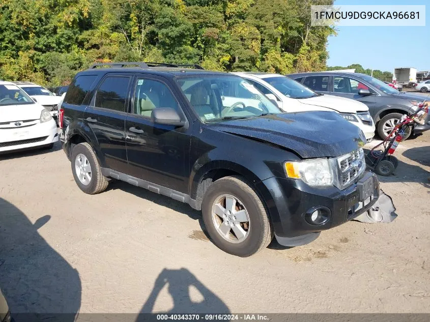 2012 Ford Escape Xlt VIN: 1FMCU9DG9CKA96681 Lot: 40343370