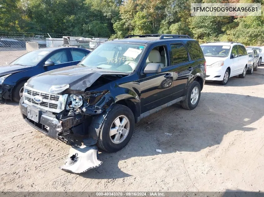 2012 Ford Escape Xlt VIN: 1FMCU9DG9CKA96681 Lot: 40343370