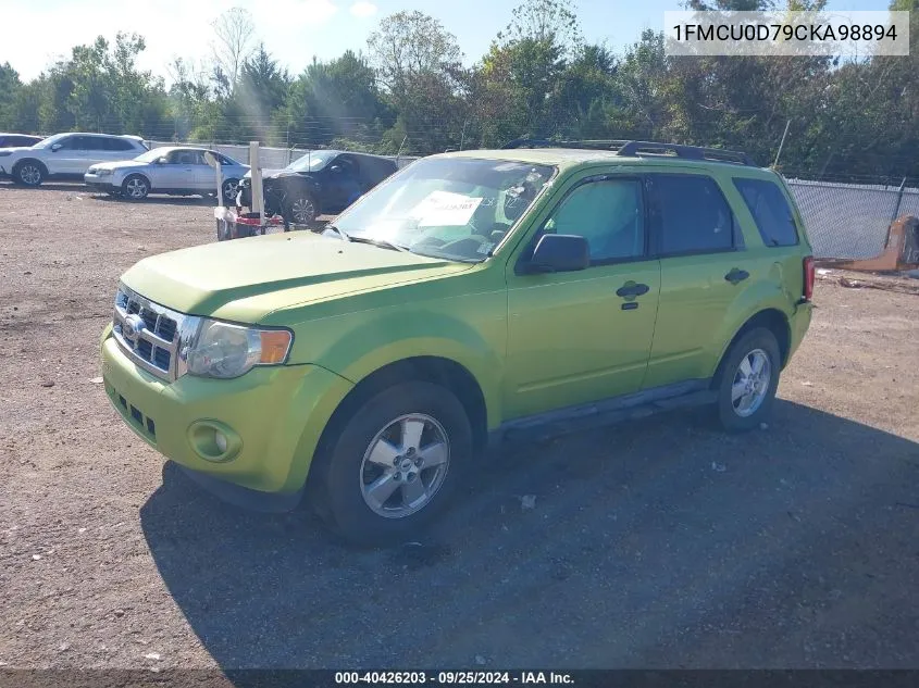 2012 Ford Escape Xlt VIN: 1FMCU0D79CKA98894 Lot: 40426203