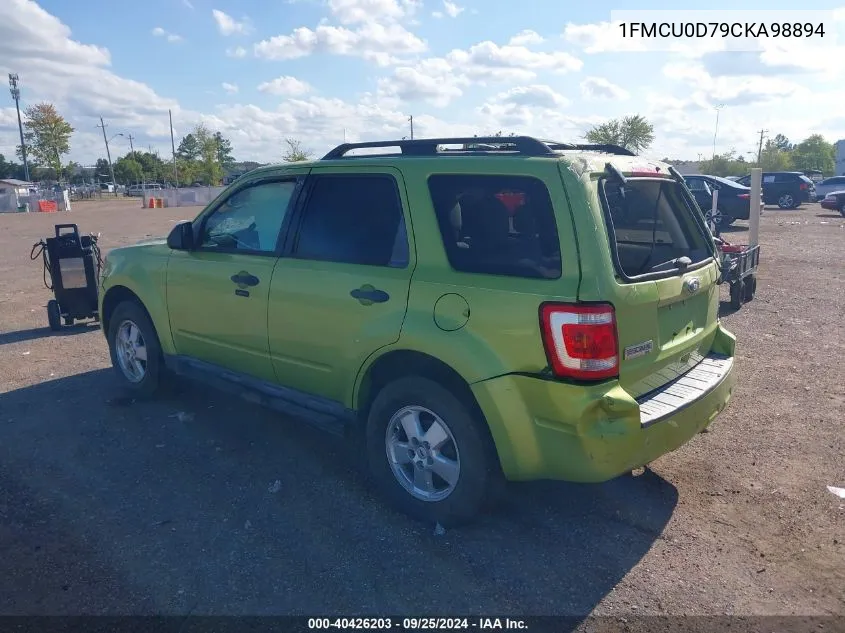 2012 Ford Escape Xlt VIN: 1FMCU0D79CKA98894 Lot: 40426203