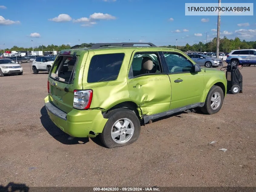 2012 Ford Escape Xlt VIN: 1FMCU0D79CKA98894 Lot: 40426203