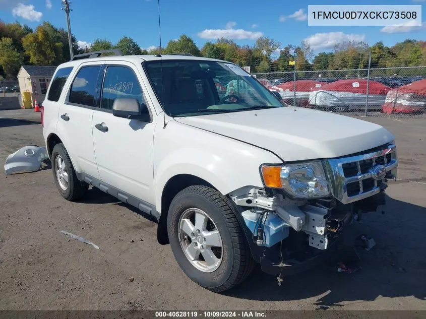 2012 Ford Escape Xlt VIN: 1FMCU0D7XCKC73508 Lot: 40528119