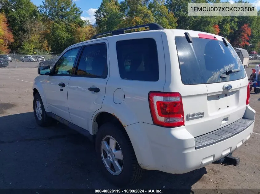 2012 Ford Escape Xlt VIN: 1FMCU0D7XCKC73508 Lot: 40528119