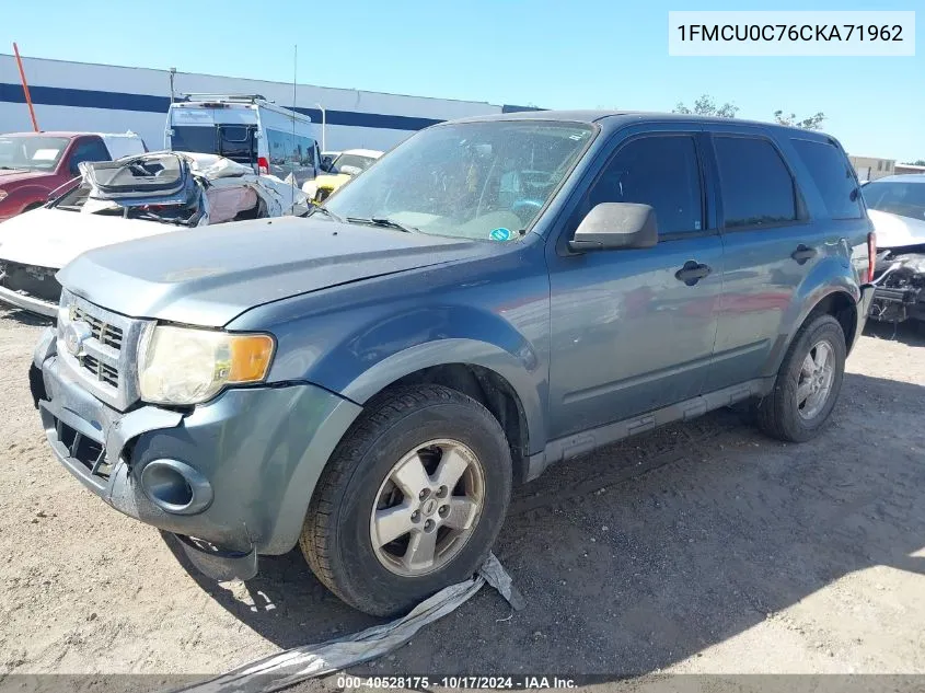 2012 Ford Escape Xls VIN: 1FMCU0C76CKA71962 Lot: 40528175