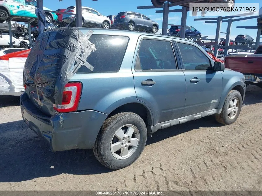 2012 Ford Escape Xls VIN: 1FMCU0C76CKA71962 Lot: 40528175