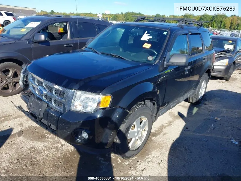 2012 Ford Escape Xlt VIN: 1FMCU0D7XCKB76289 Lot: 40530881