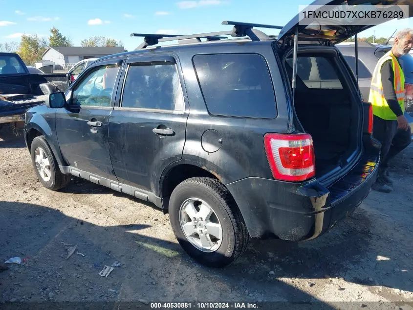 2012 Ford Escape Xlt VIN: 1FMCU0D7XCKB76289 Lot: 40530881