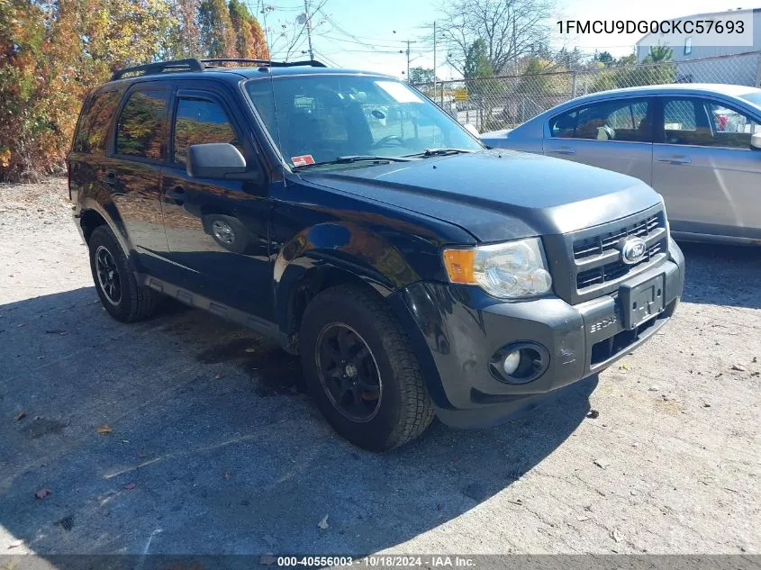 2012 Ford Escape Xlt VIN: 1FMCU9DG0CKC57693 Lot: 40556003