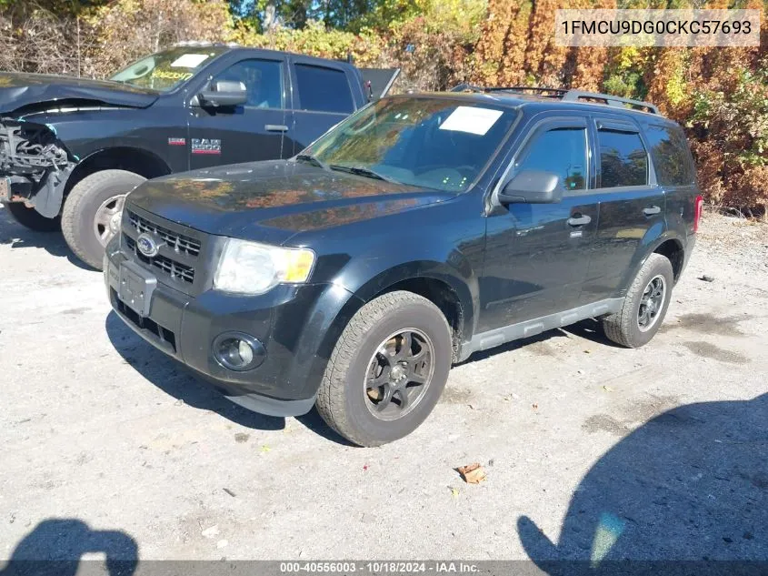 2012 Ford Escape Xlt VIN: 1FMCU9DG0CKC57693 Lot: 40556003