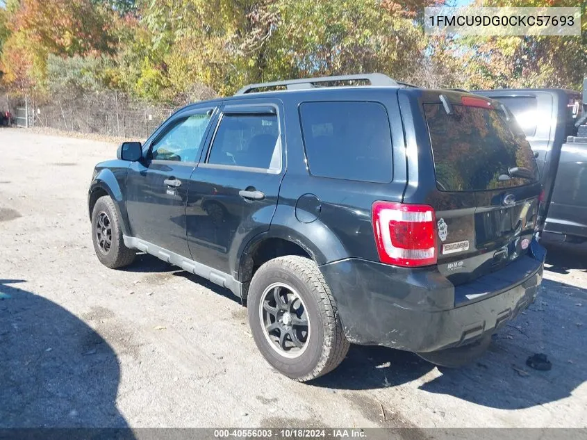 2012 Ford Escape Xlt VIN: 1FMCU9DG0CKC57693 Lot: 40556003