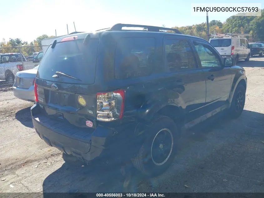 2012 Ford Escape Xlt VIN: 1FMCU9DG0CKC57693 Lot: 40556003