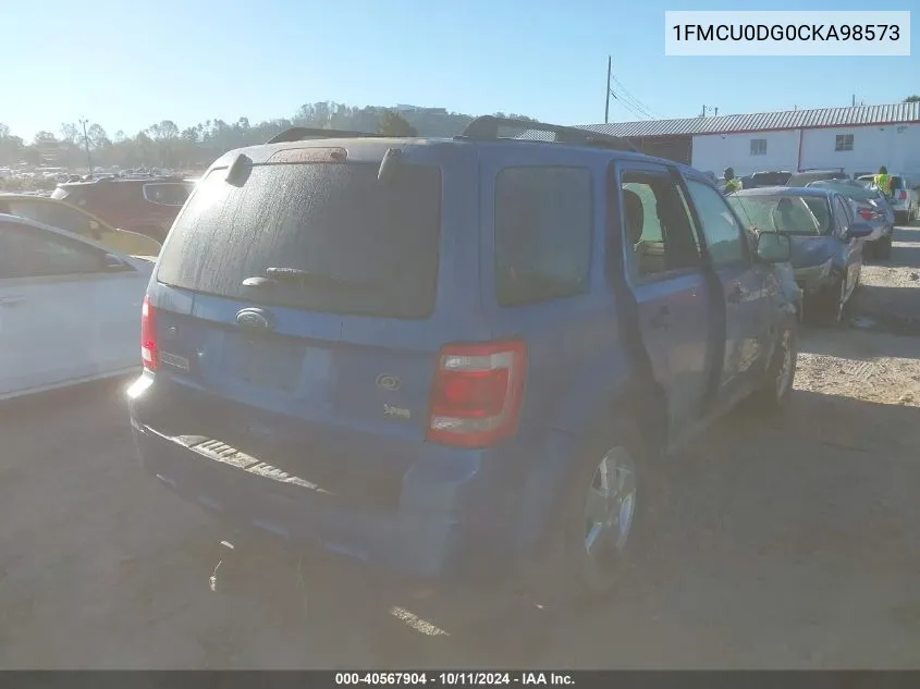 1FMCU0DG0CKA98573 2012 Ford Escape Xlt