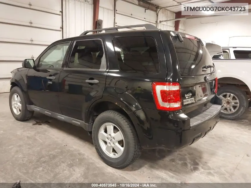 2012 Ford Escape Xlt VIN: 1FMCU0DG7CKC43723 Lot: 40573545