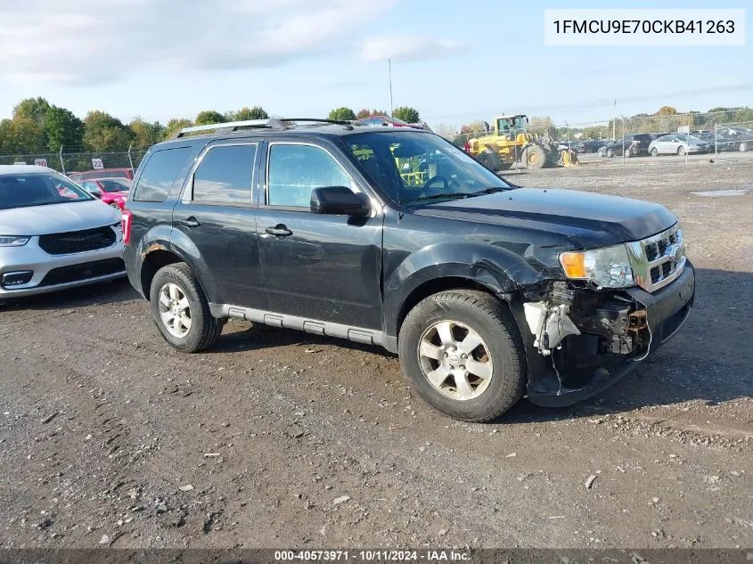 1FMCU9E70CKB41263 2012 Ford Escape Limited