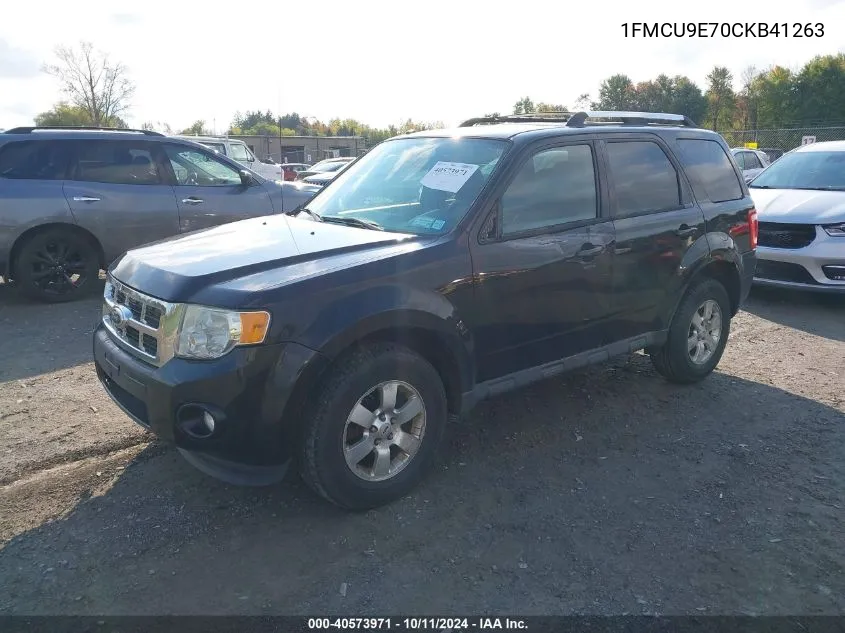 2012 Ford Escape Limited VIN: 1FMCU9E70CKB41263 Lot: 40573971