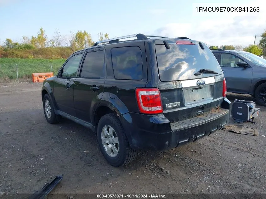 2012 Ford Escape Limited VIN: 1FMCU9E70CKB41263 Lot: 40573971