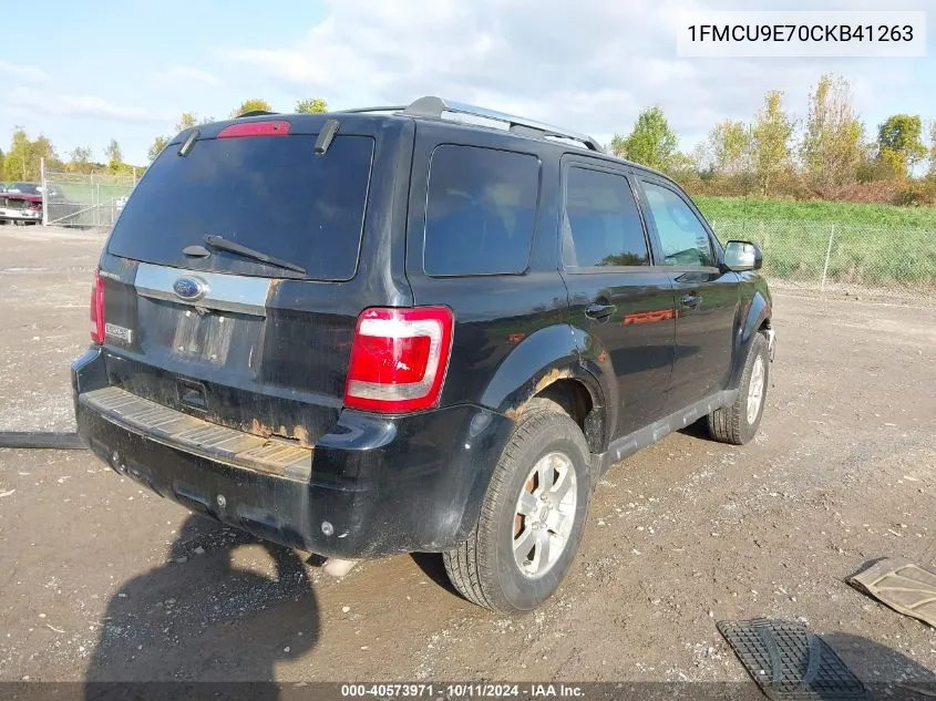 2012 Ford Escape Limited VIN: 1FMCU9E70CKB41263 Lot: 40573971