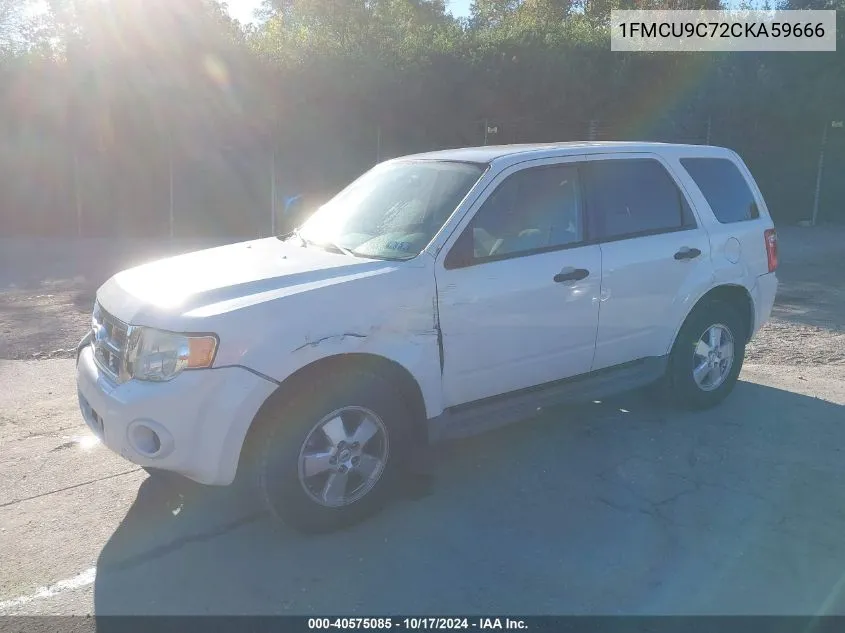 2012 Ford Escape Xls VIN: 1FMCU9C72CKA59666 Lot: 40575085